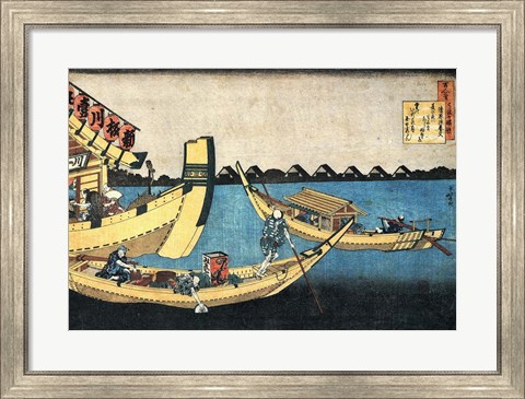Framed Summer Sight on the River Sumida Print