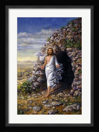 Framed Jesus Rises Print