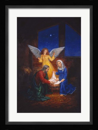 Framed Savior Is Born Print