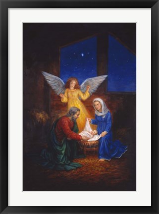 Framed Savior Is Born Print