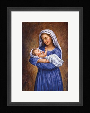 Framed Mary And Baby Jesus Print