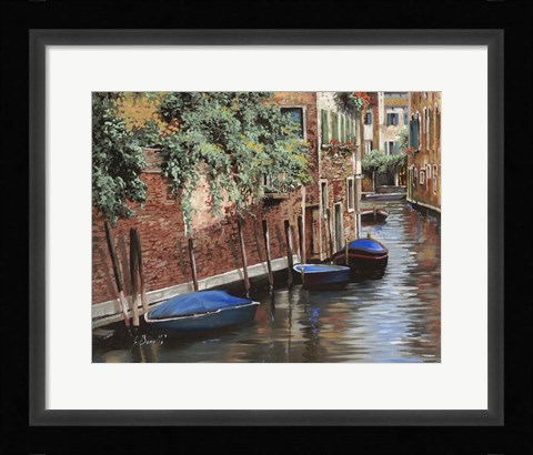 Framed Barche Blu A Venezia Print