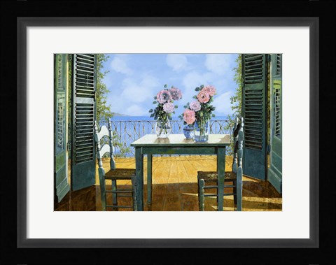 Framed Le Rose E Il Balcone Print