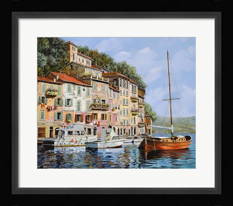 Framed La Barca Rossa Alla Calata Print