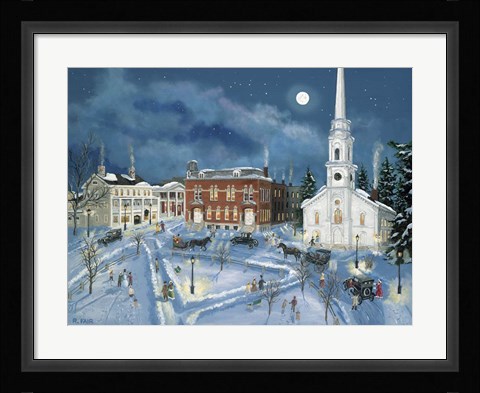 Framed Berkshire Green in Winter (Lee Mass) Print