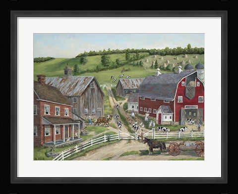 Framed Busy Barnyard Print