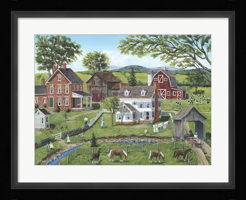 Framed Chatting Across the Fence Print