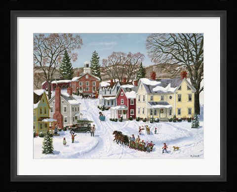 Framed Christmas Sleigh Print