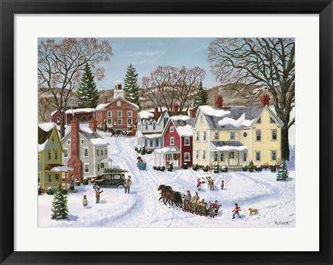 Framed Christmas Sleigh Print