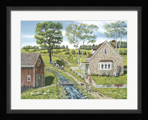 Framed Cottage Pathway Print