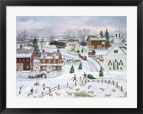 Framed Country Christmas Print