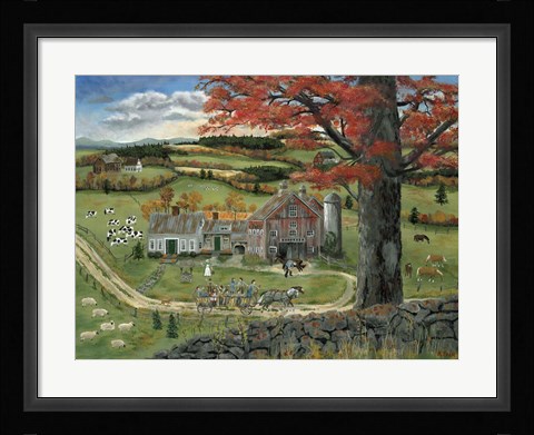 Framed Country Hay Ride Print