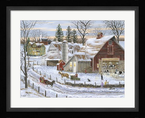 Framed Dawn-T-Dusk Farm Print