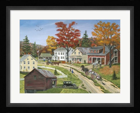 Framed Frisbee Street School Wagon Print