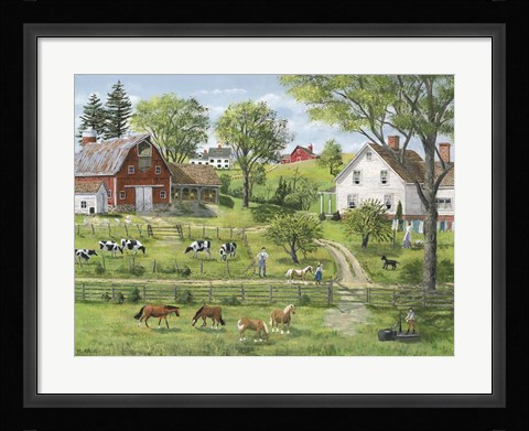 Framed Green Shades of Summer Print