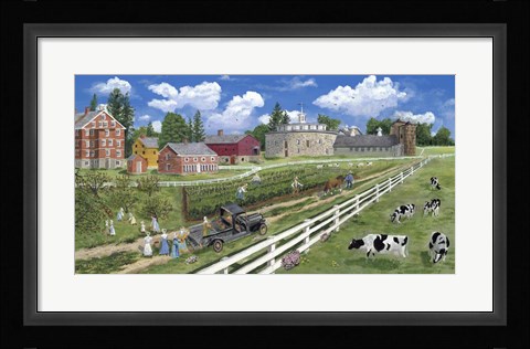 Framed Handcock Shaker Village Print