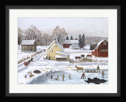 Framed Ice In The Country Print