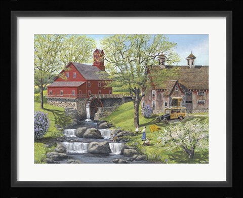 Framed Picnic at the Mill Print