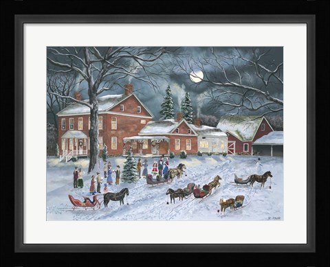 Framed Carolers Gather Print