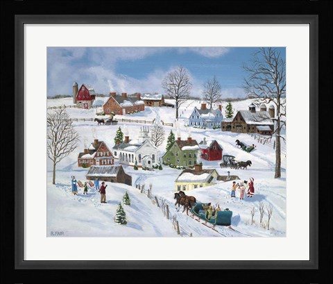Framed Winter Hamlet Print