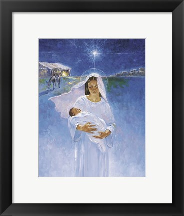 Framed Mary With Jesus Print