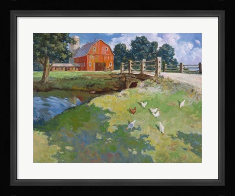 Framed Red Rooster Print