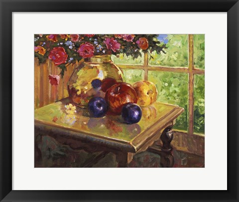 Framed Fruit And Flowers Print