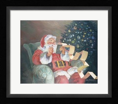 Framed Checking His List Print