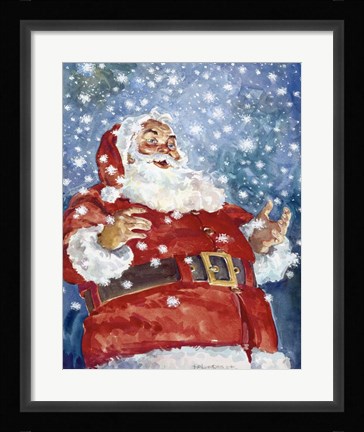 Framed Jolly Santa Print