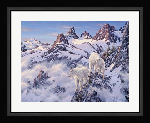 Framed Among The Clouds - Mtn. Goat Print