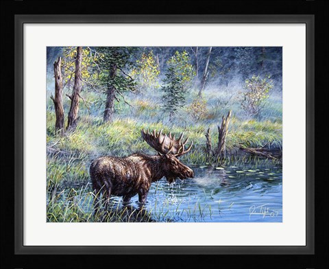 Framed Moose Painting 1 Print