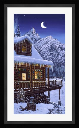 Framed Mountain Home Christmas Print
