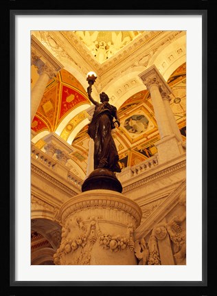 Framed USA, Washington DC, Library of Congress interior with sculpture Print