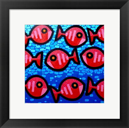 Framed 9 Happy Fish Print