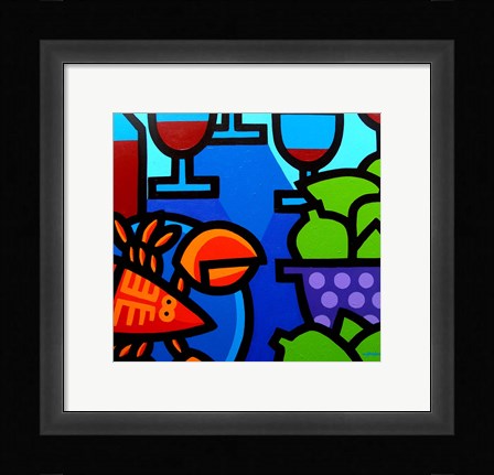 Framed Lobster Wine And Limes Print