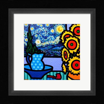 Framed Still Life With Starry Night Print