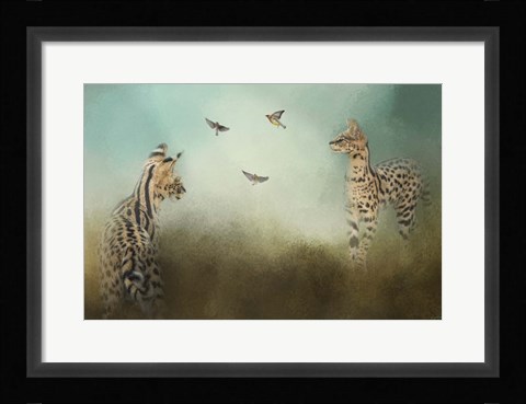 Framed Watching The Waxwings Print