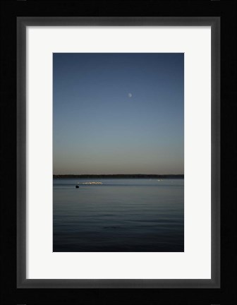 Framed Moon Rising Over Reelfoot Lake Print