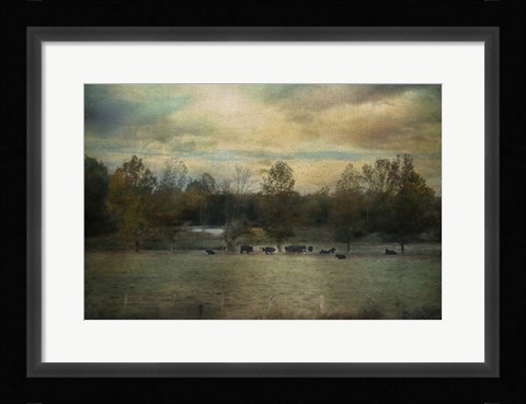 Framed Sunrise On The Farm Print