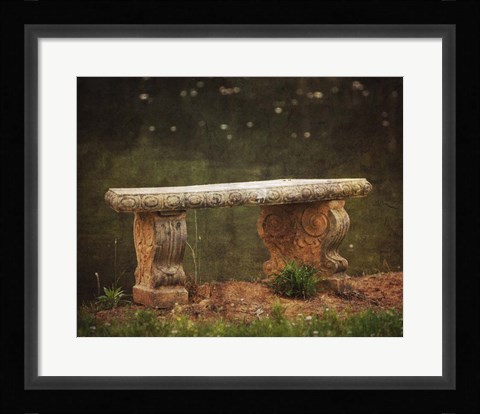 Framed Waterside Bench Print