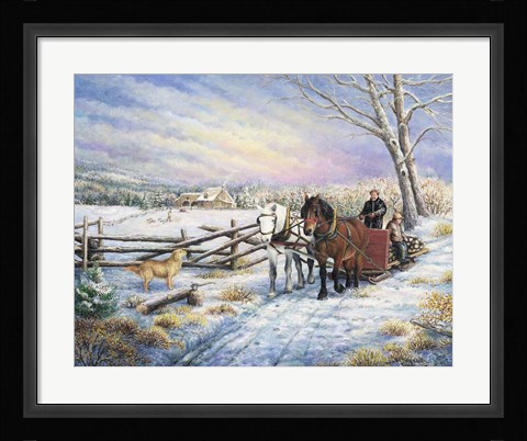 Framed Sleigh Ride Home Print