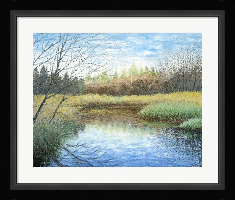 Framed Blue Reflection Print