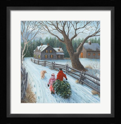 Framed Christmas on the Farm Print
