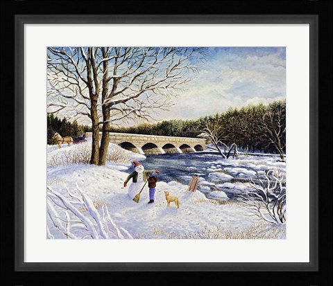 Framed Pakenham Bridge Winter Print