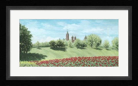 Framed Parliament Building and Tulips - Ottawa Print