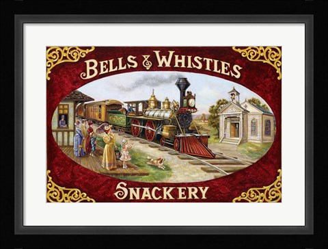 Framed Bells &amp; Whistles Train Print
