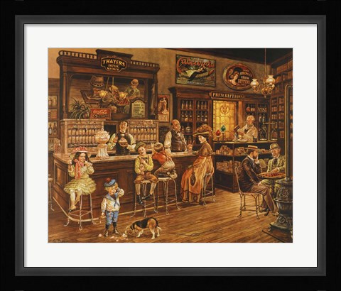 Framed Turn of the Century Drug Store Print