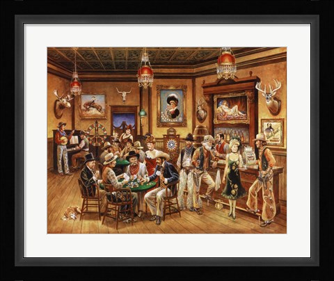Framed Western Saloon Print
