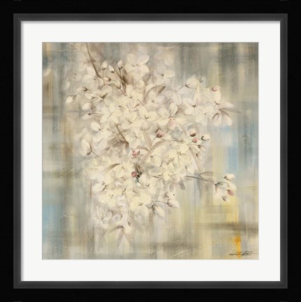 Framed White Cherry Blossom I Print