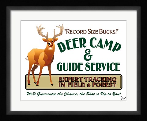 Framed Deer Camp Print